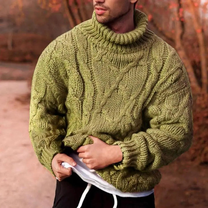 Jenson | Mens Chunky Cable Knit Roll Neck Jumper