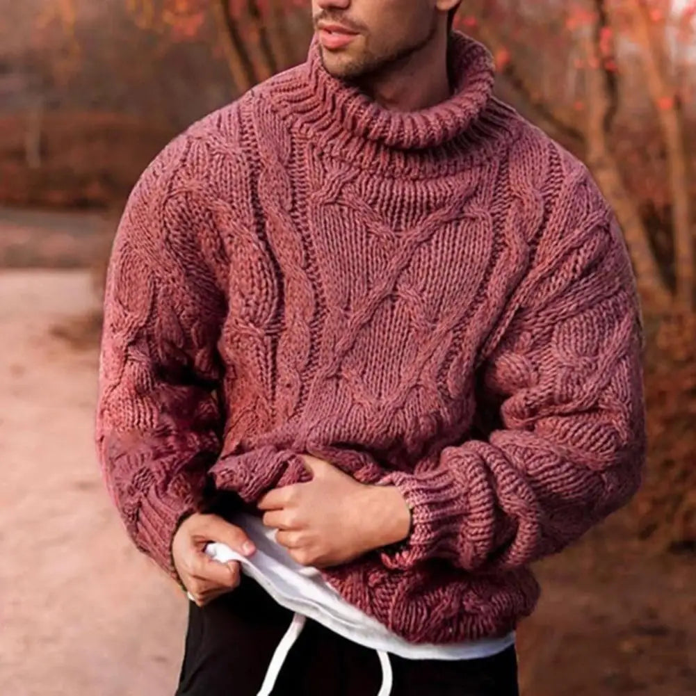 Jenson | Mens Chunky Cable Knit Roll Neck Jumper