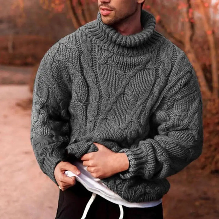 Jenson | Mens Chunky Cable Knit Roll Neck Jumper