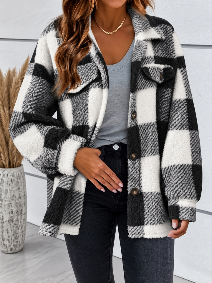 Edie | Plaid Fleece Shacket Womens Oversized