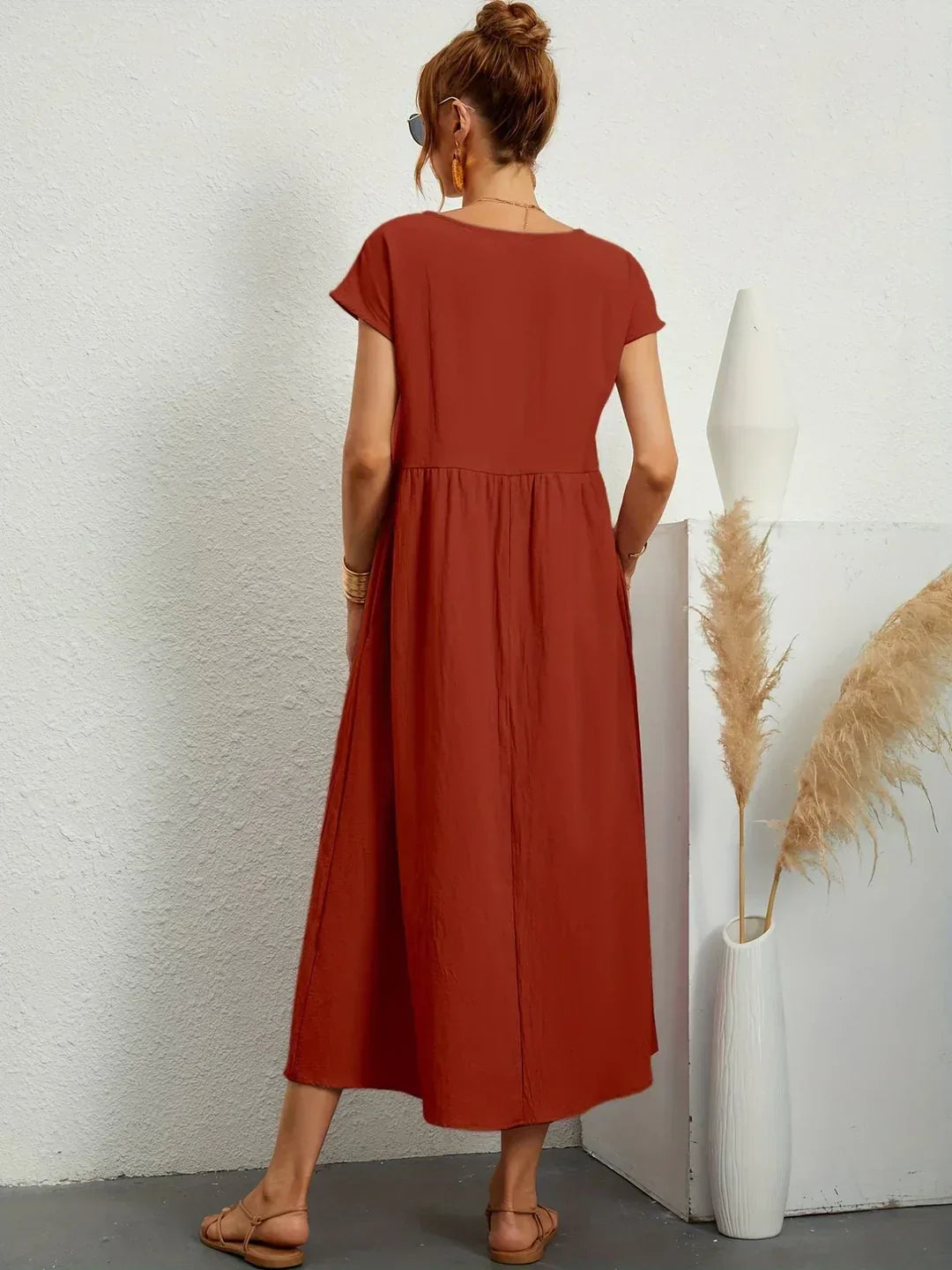 Gabrielle — Timeless Elegance Fluid Midi Dress