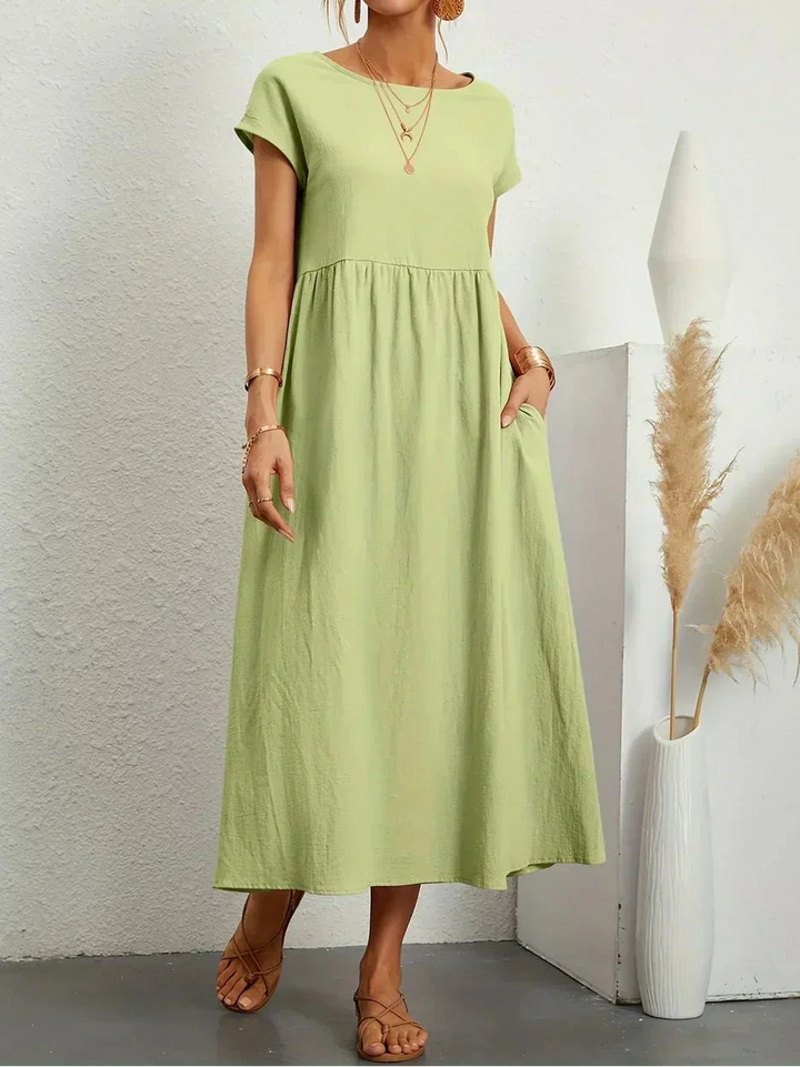 Gabrielle — Timeless Elegance Fluid Midi Dress