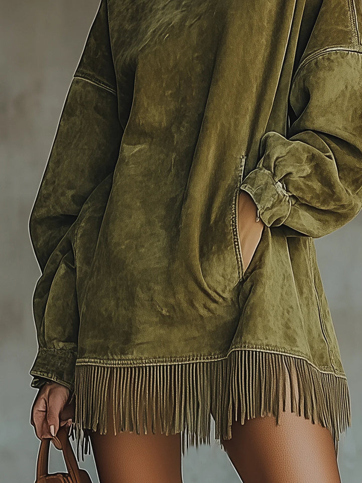 Posey – Suede Dress with Fringes