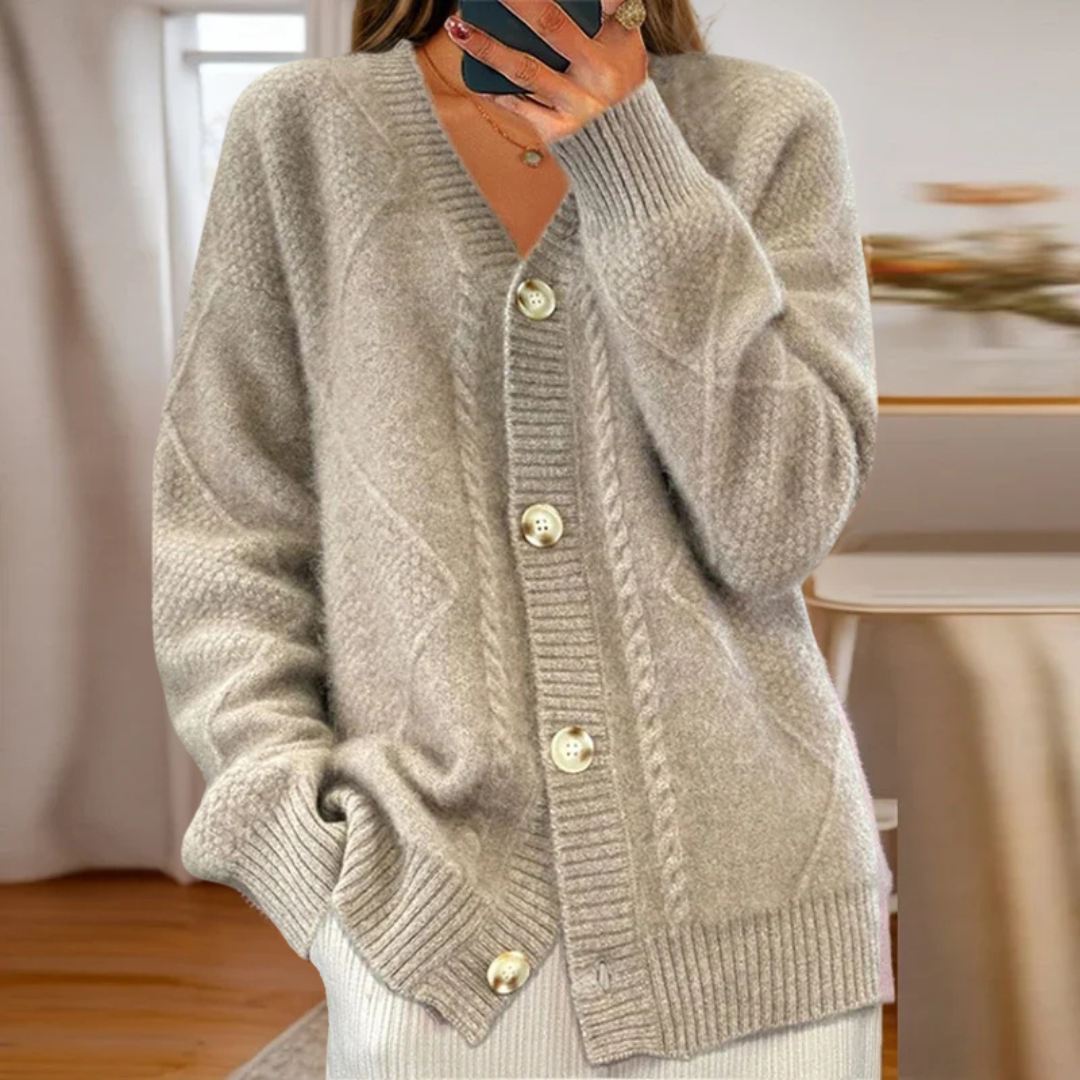 Alice | Cable Knit Button Cardigan