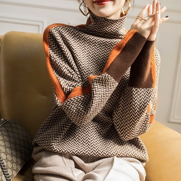Mildred | Striped Roll Neck Jumper