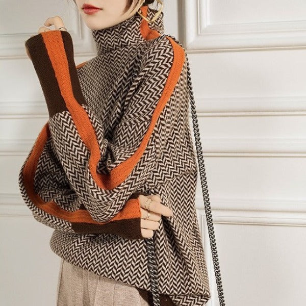 Mildred | Striped Roll Neck Jumper