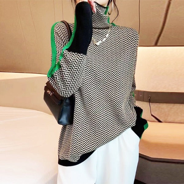 Mildred | Striped Roll Neck Jumper