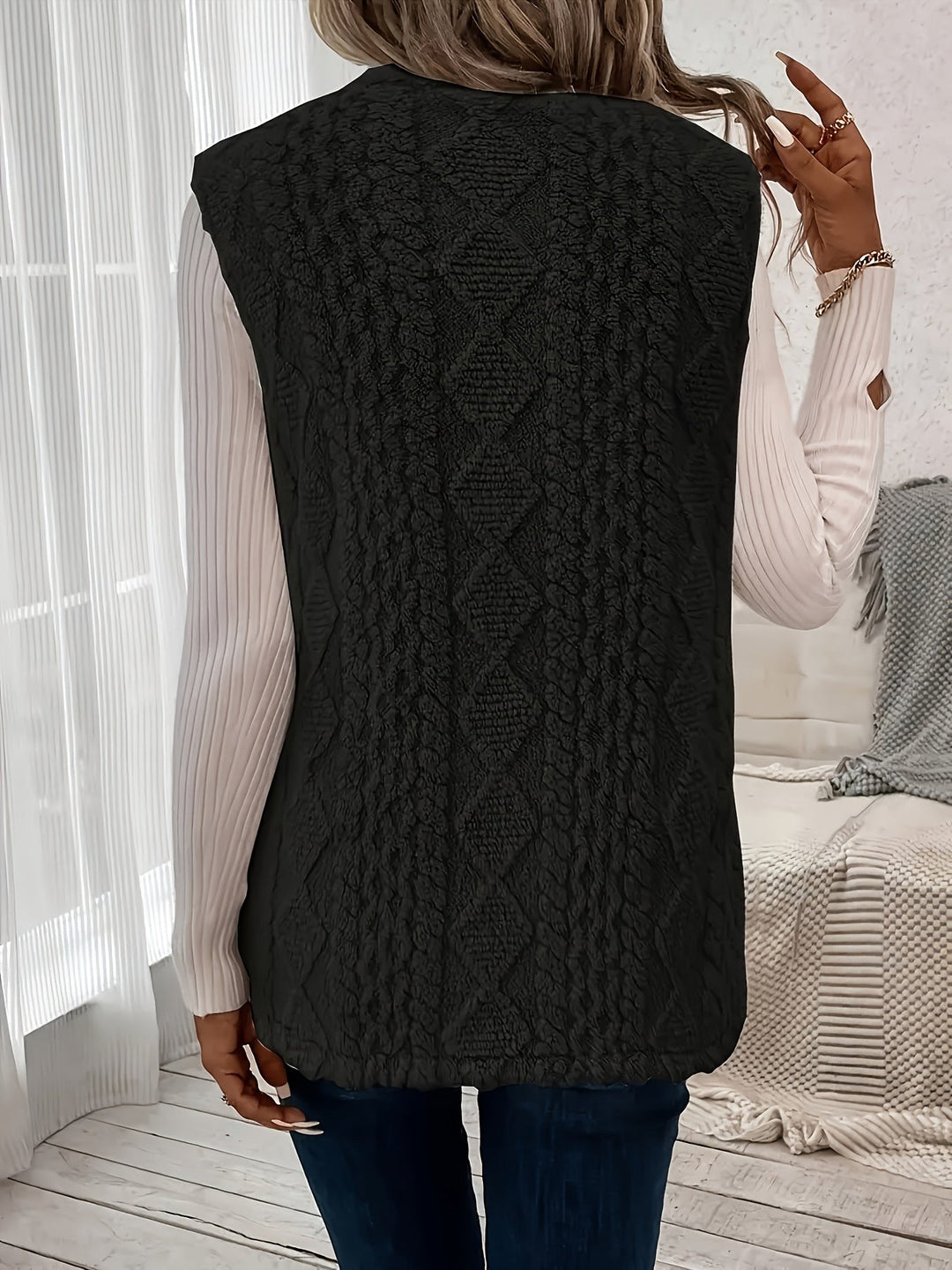 Phyllida | Diamond Texture Fleece Gilet Womens