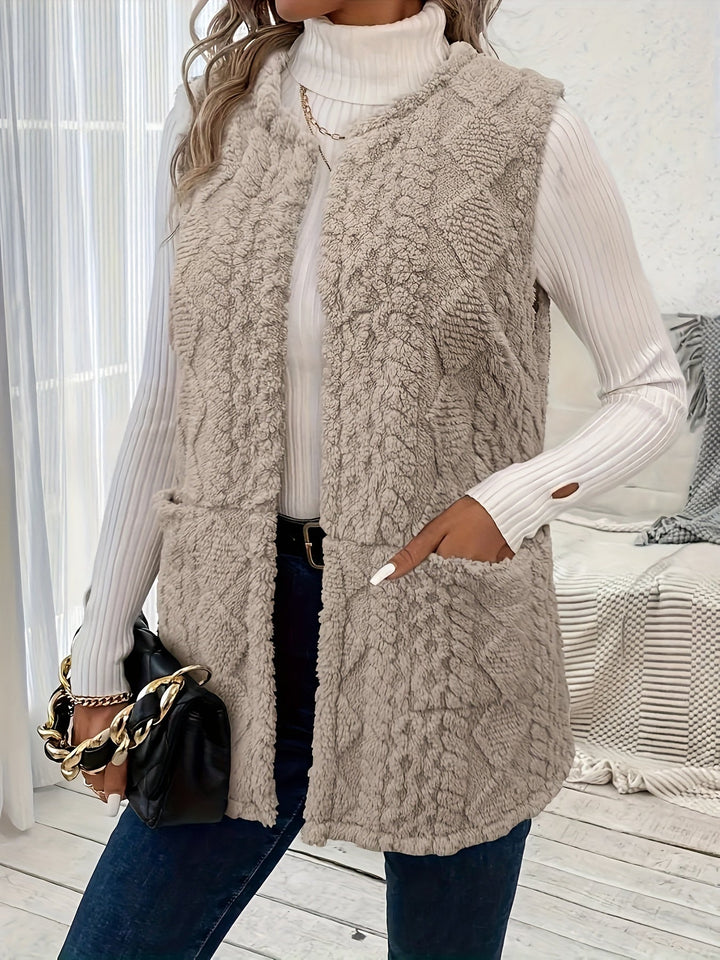Phyllida | Diamond Texture Fleece Gilet Womens