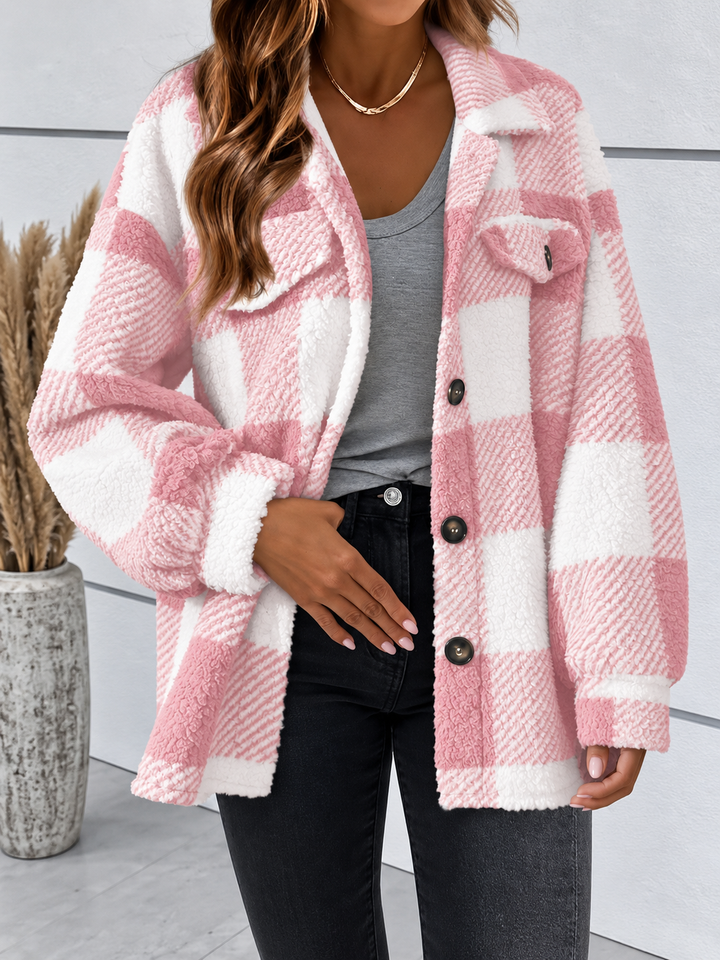 Edie | Plaid Fleece Shacket Womens Oversized