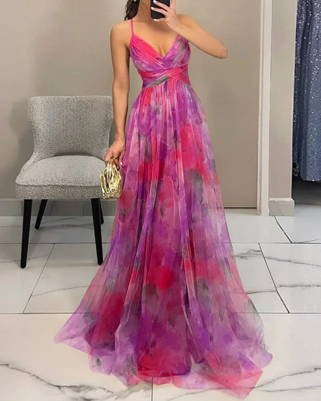 Giselle | Enchanted maxi dress with floral pattern
