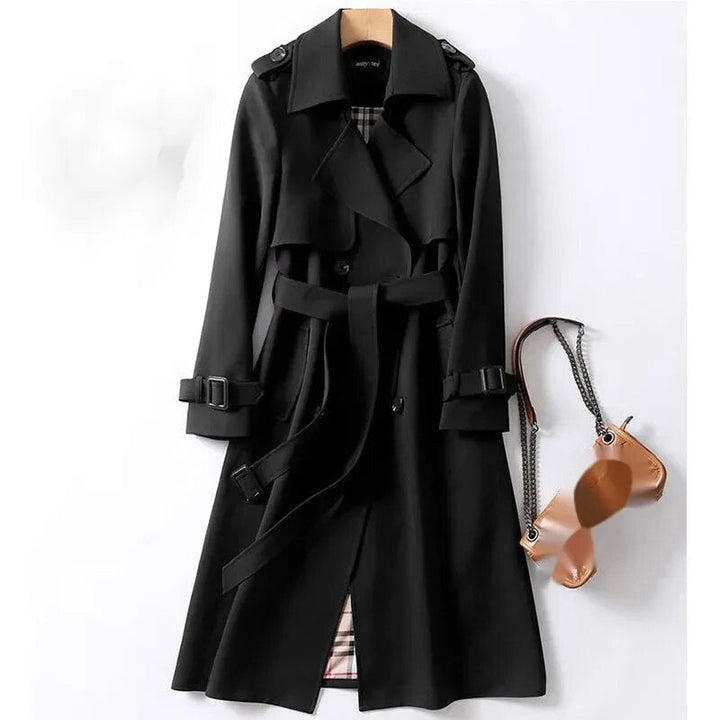 Calora | Womens Classic Belted Long Trench Coat