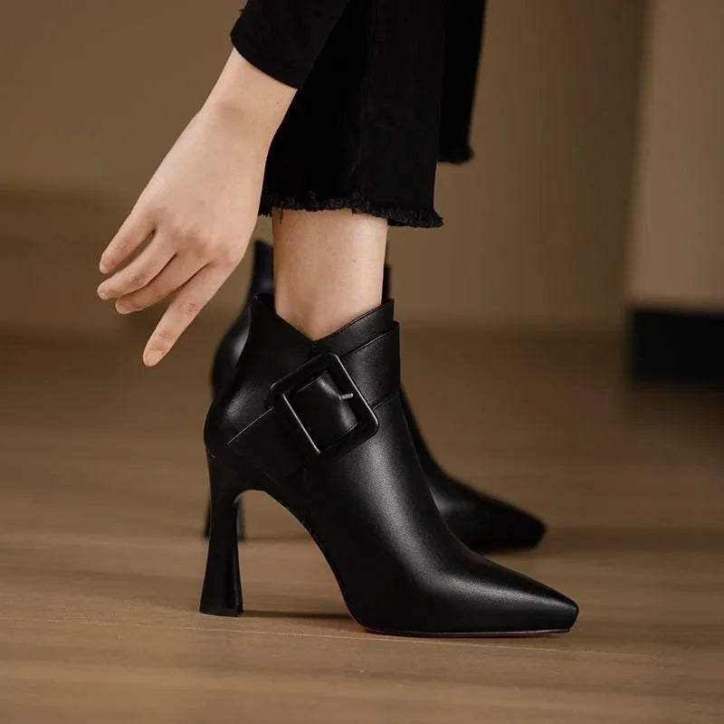 Aveline – Vegan Leather Buckle Boots