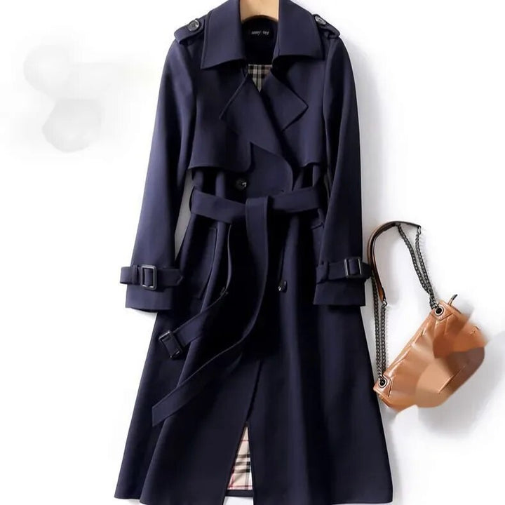 Calora | Womens Classic Belted Long Trench Coat