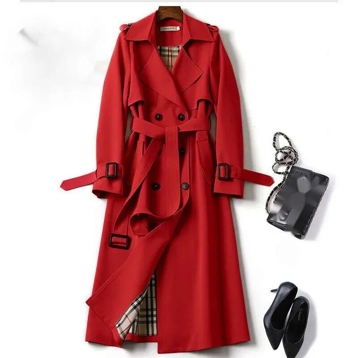 Calora | Womens Classic Belted Long Trench Coat
