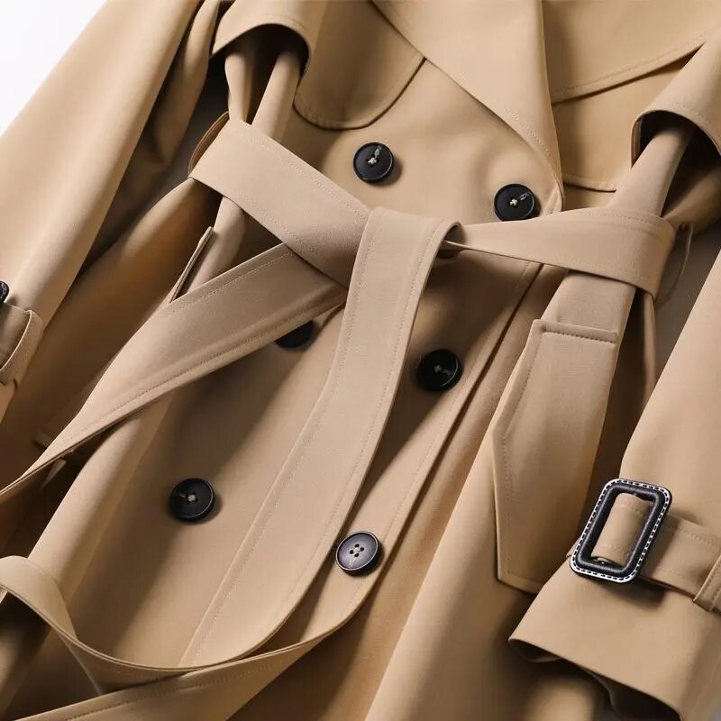 Calora | Womens Classic Belted Long Trench Coat