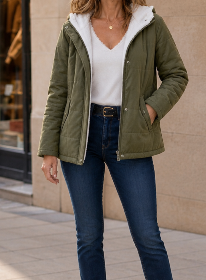 Isobel | Quilted Fleece Lined Jacket Hooded