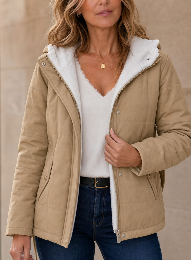 Isobel | Quilted Fleece Lined Jacket Hooded