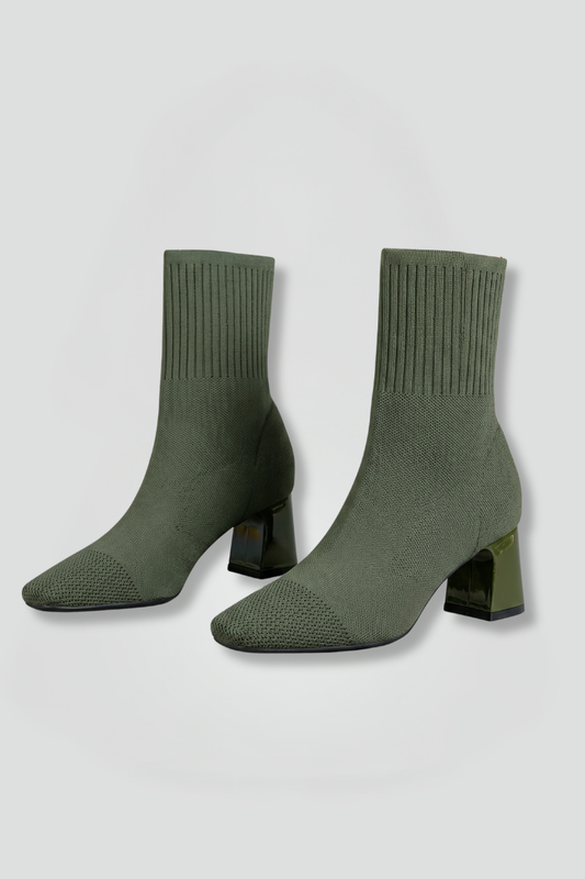 Rowena | Ribbed Collar Ankle Boots Womens