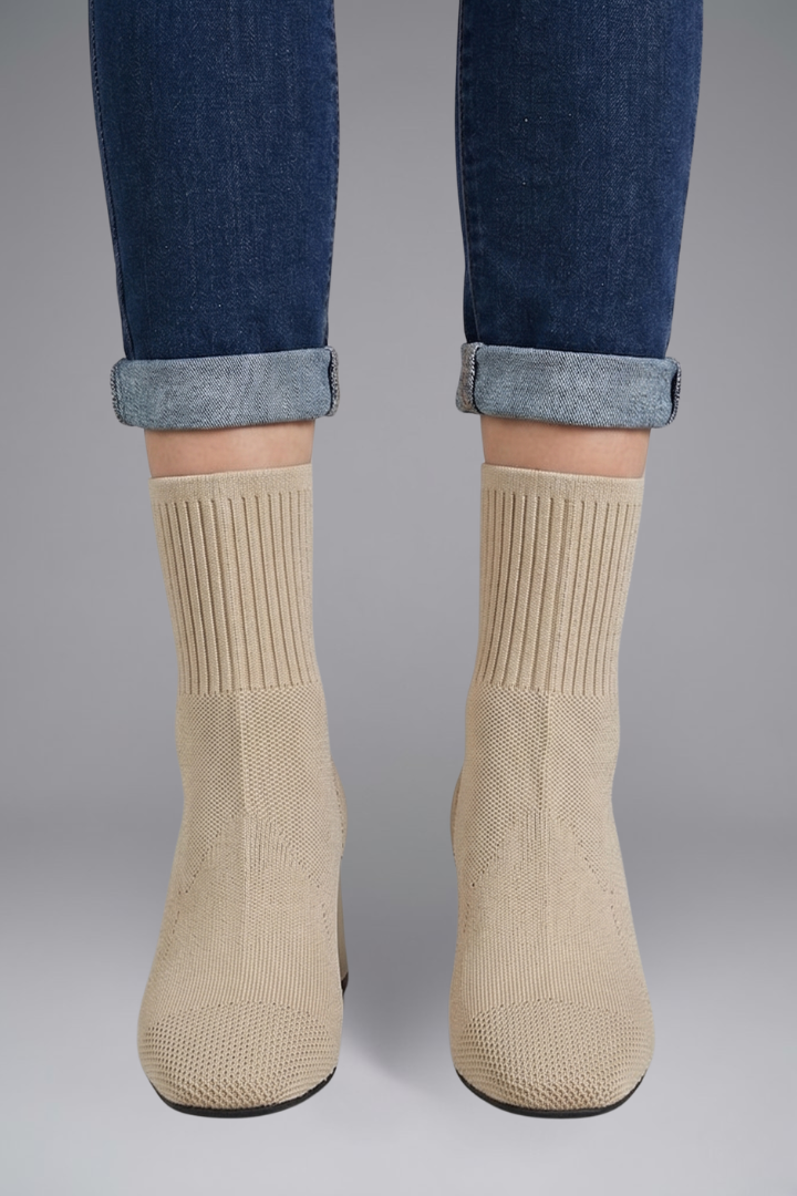 Rowena | Ribbed Collar Ankle Boots Womens