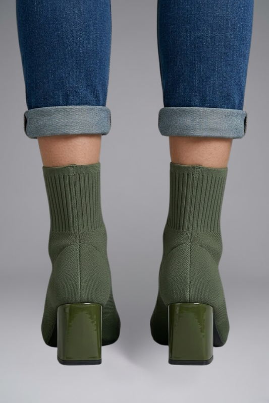 Rowena | Ribbed Collar Ankle Boots Womens
