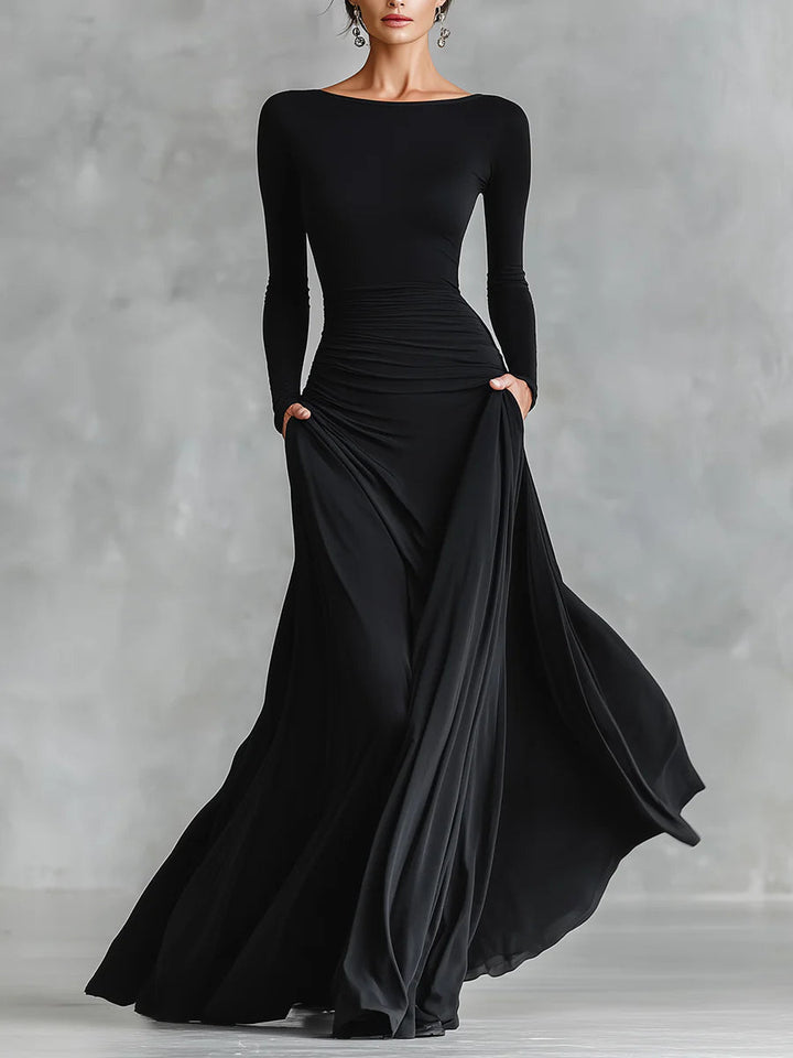 Adele – Black Crepe Maxi Dress