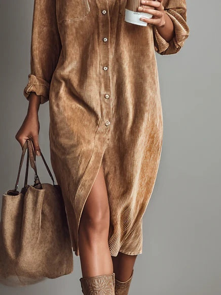Scarlett – Soft corduroy dress with timeless charm