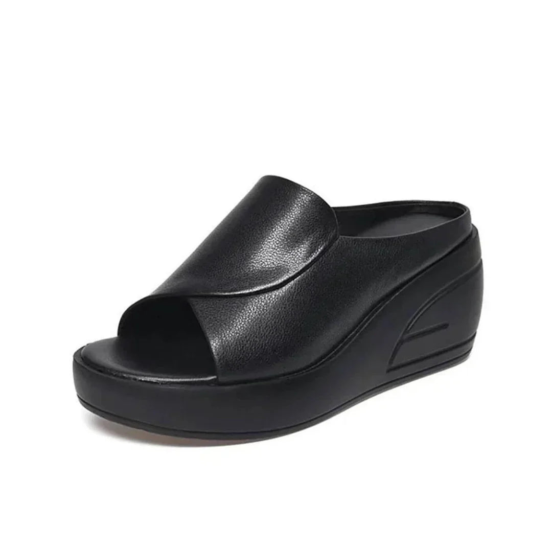 Eliza | Comfort Wedge Mule with Thick Sole