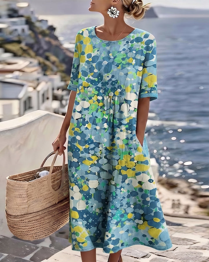Aurora – Watercolour Floral Midi Dress
