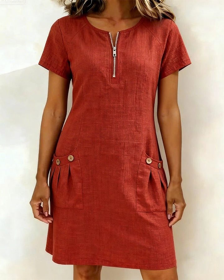 Hallie – Lightweight Linen Cotton A-Line Dress
