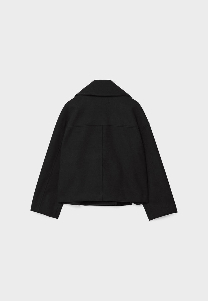 Harlow | Womens Double-Breasted Cropped Wool Blend Jacket