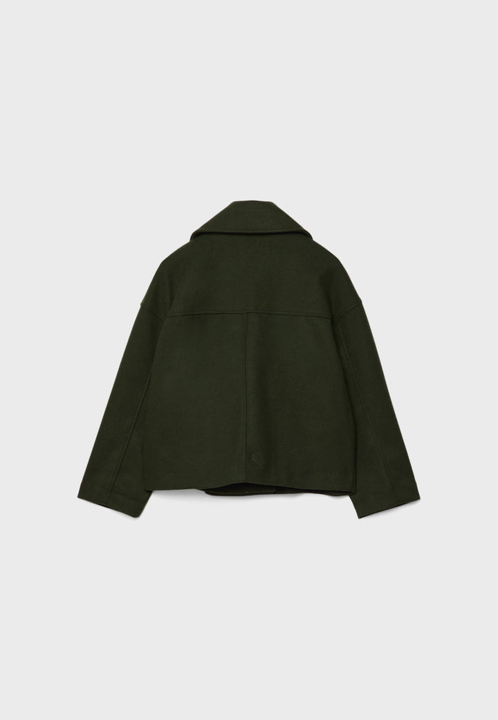 Harlow | Womens Double-Breasted Cropped Wool Blend Jacket