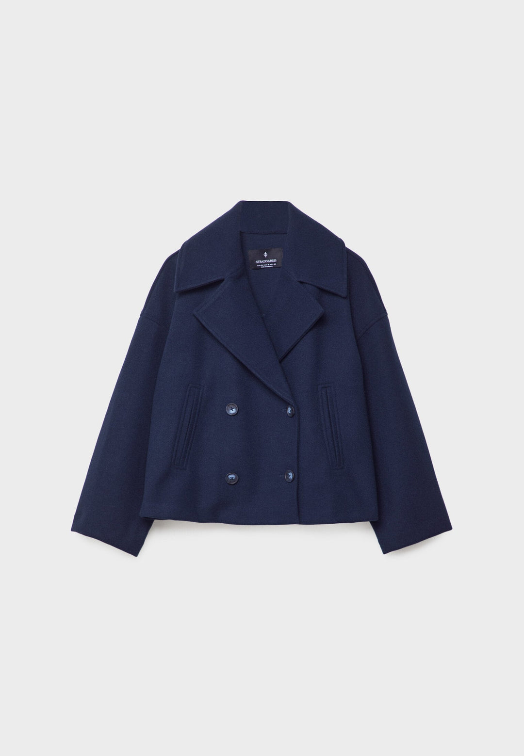 Harlow | Womens Double-Breasted Cropped Wool Blend Jacket