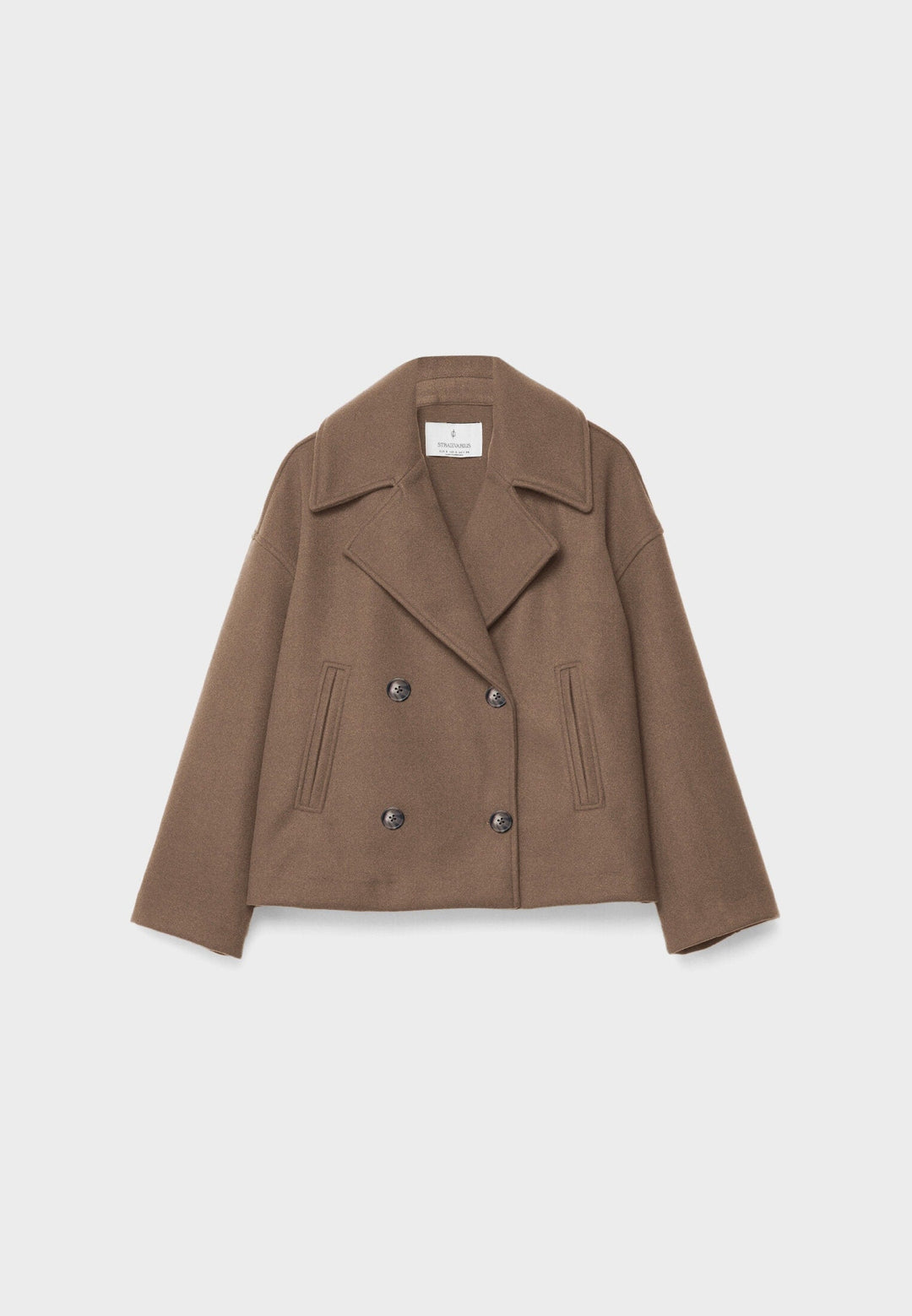 Harlow | Womens Double-Breasted Cropped Wool Blend Jacket