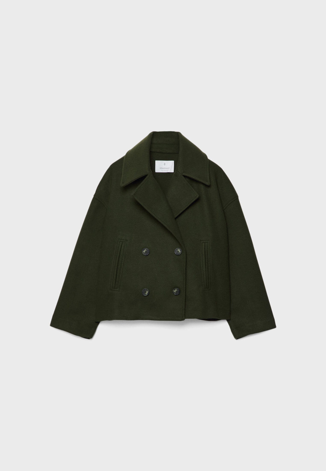 Harlow | Womens Double-Breasted Cropped Wool Blend Jacket
