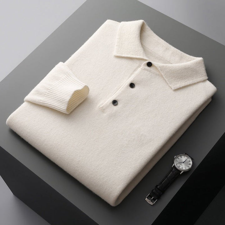Frederick | Mens Knit Cotton Three-Button Polo Jumper