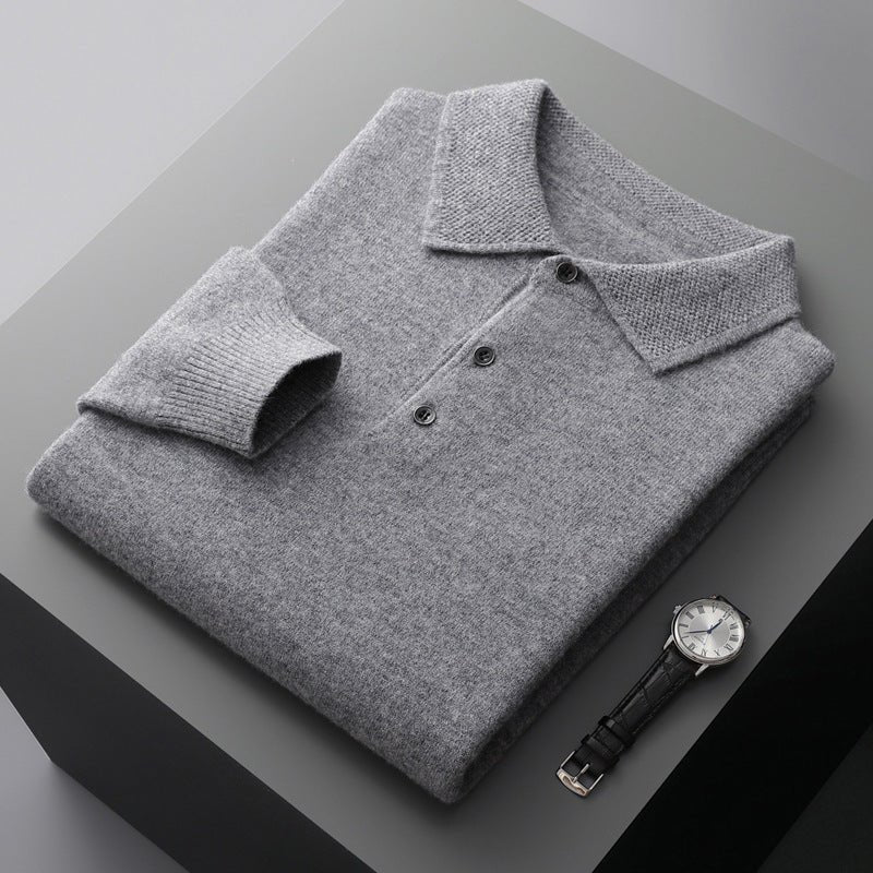 Frederick | Mens Knit Cotton Three-Button Polo Jumper