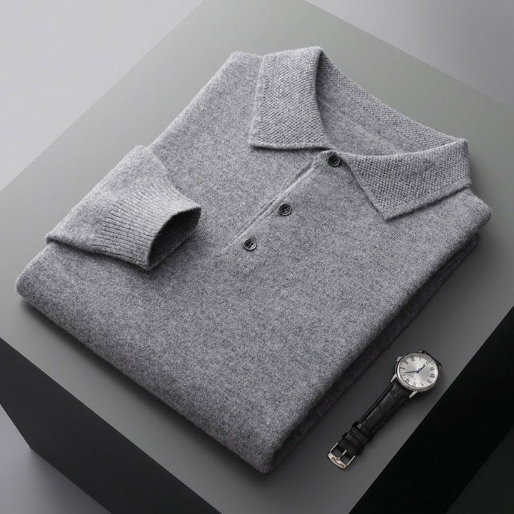 Frederick | Mens Knit Cotton Three-Button Polo Jumper