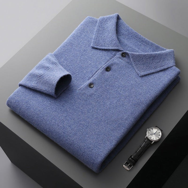 Frederick | Mens Knit Cotton Three-Button Polo Jumper