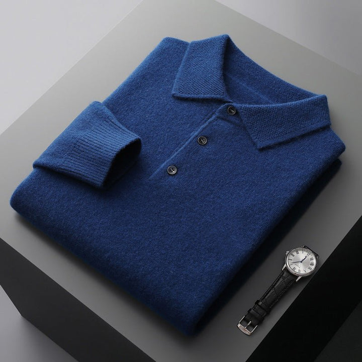 Frederick | Mens Knit Cotton Three-Button Polo Jumper