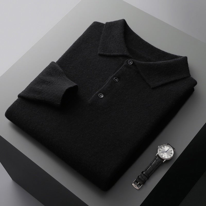 Frederick | Mens Knit Cotton Three-Button Polo Jumper