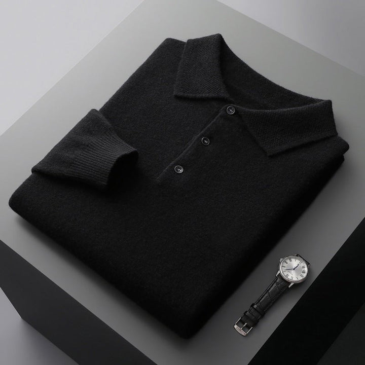 Frederick | Mens Knit Cotton Three-Button Polo Jumper