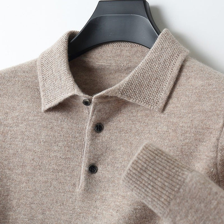 Frederick | Mens Knit Cotton Three-Button Polo Jumper
