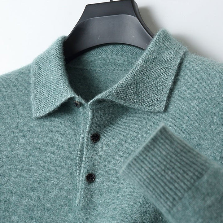 Frederick | Mens Knit Cotton Three-Button Polo Jumper
