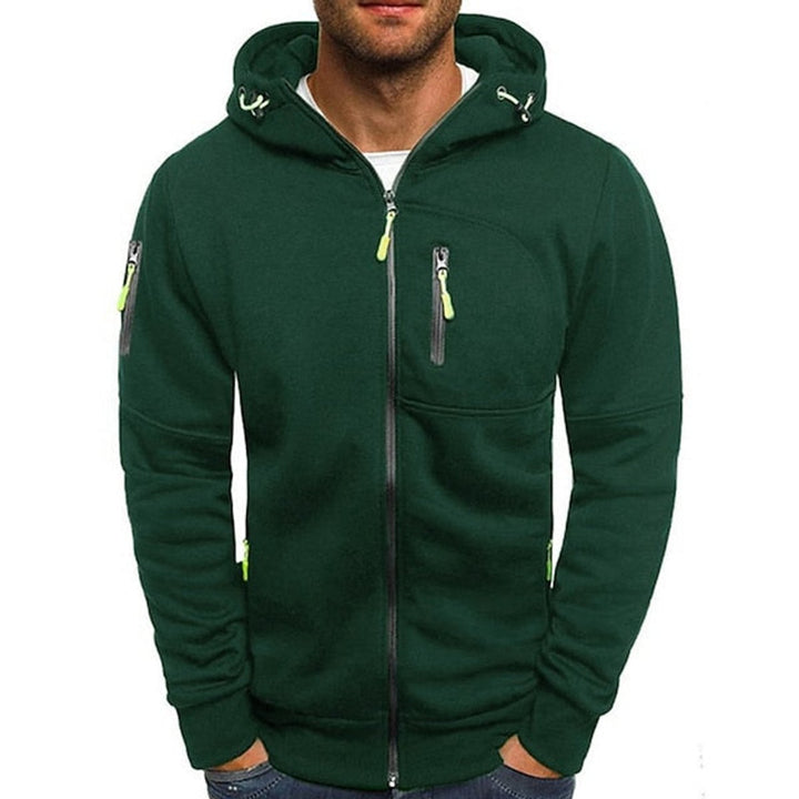 Marcus | Mens Zip Up Hooded Fleece Multi-Pocket Jacket