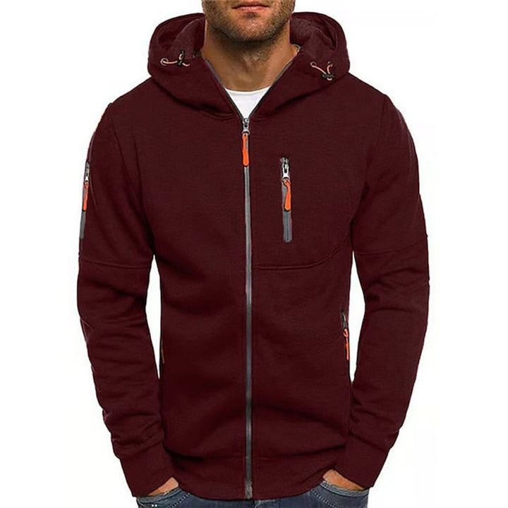 Marcus | Mens Zip Up Hooded Fleece Multi-Pocket Jacket