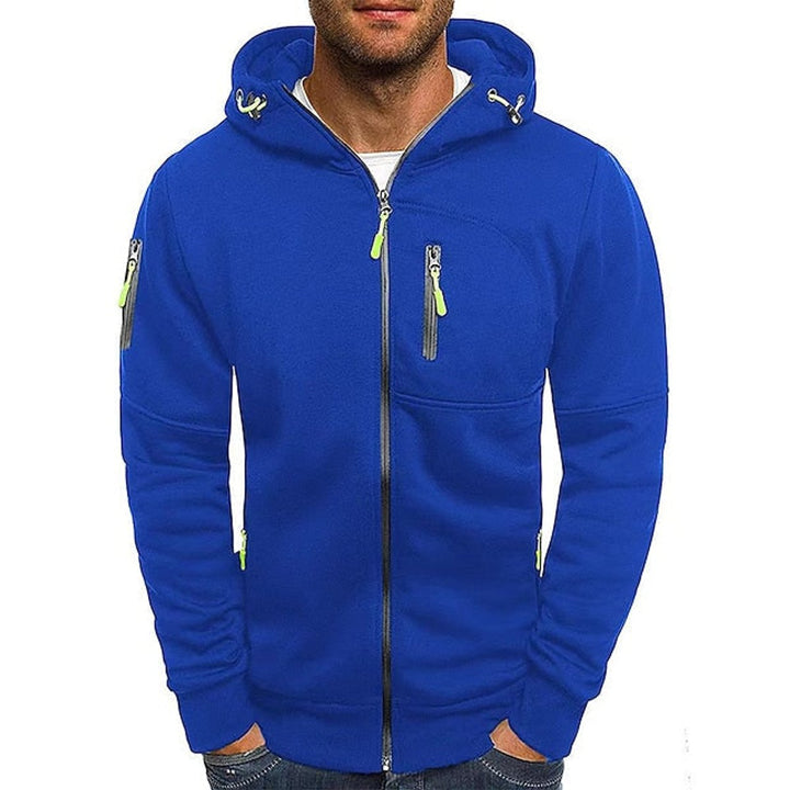 Marcus | Mens Zip Up Hooded Fleece Multi-Pocket Jacket