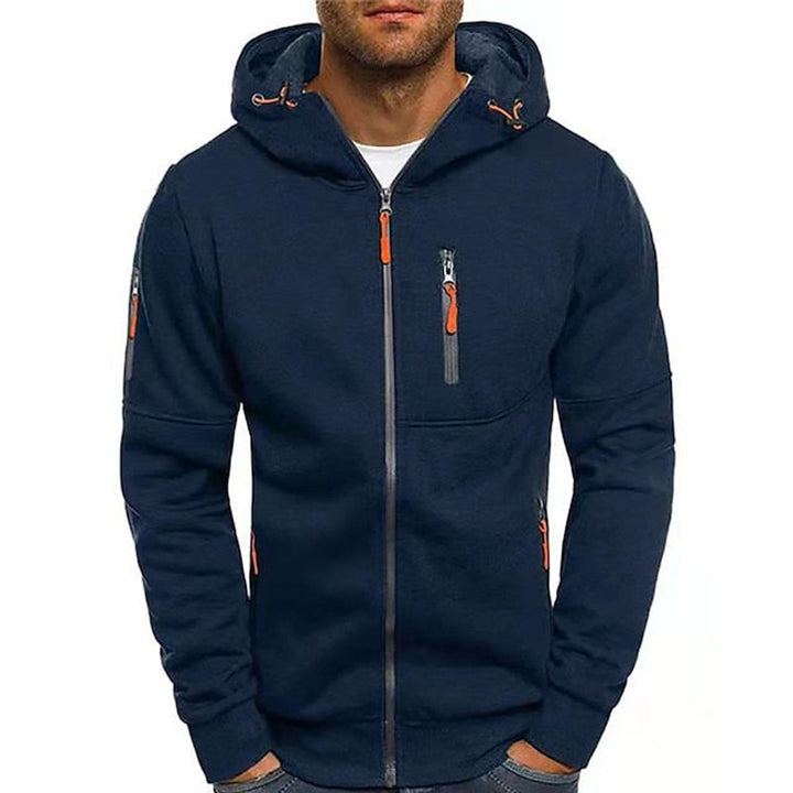 Marcus | Mens Zip Up Hooded Fleece Multi-Pocket Jacket