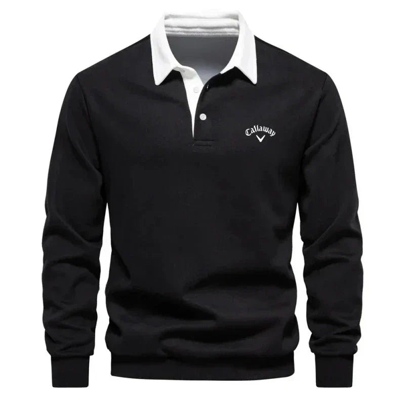 Jasper | Mens Contrast Collar Long Sleeve Polo Jumper