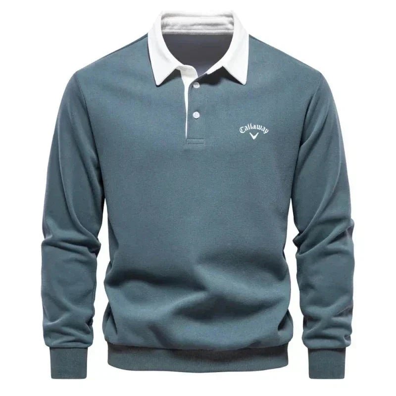Jasper | Mens Contrast Collar Long Sleeve Polo Jumper